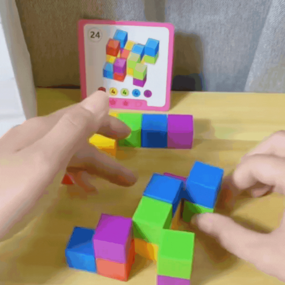 פאזל קוביות מונטסורי - משחק לפיתוח חשיבה מרחבית