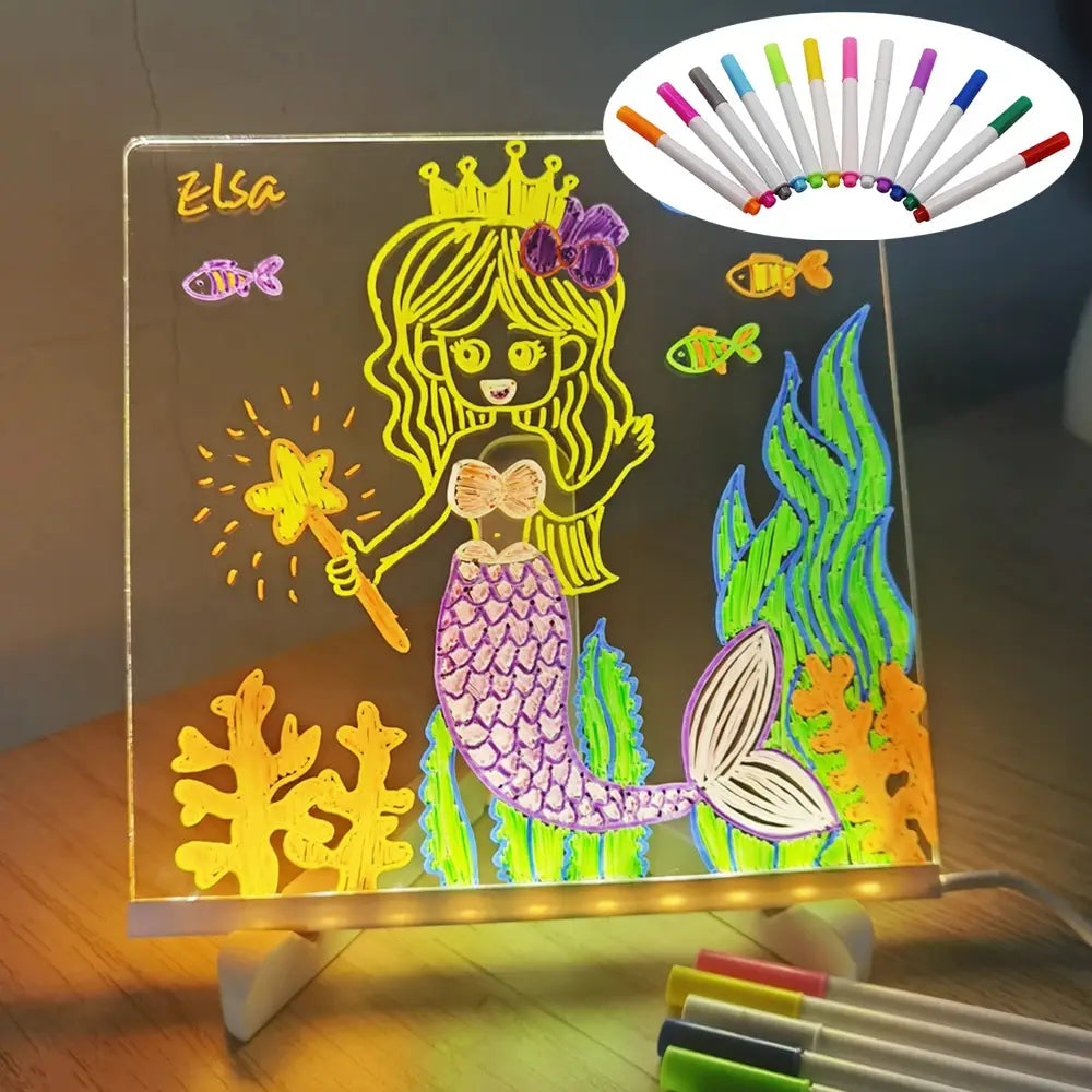 לוח יצירה מואר לילדים - קטן- 15X15 ס’מ