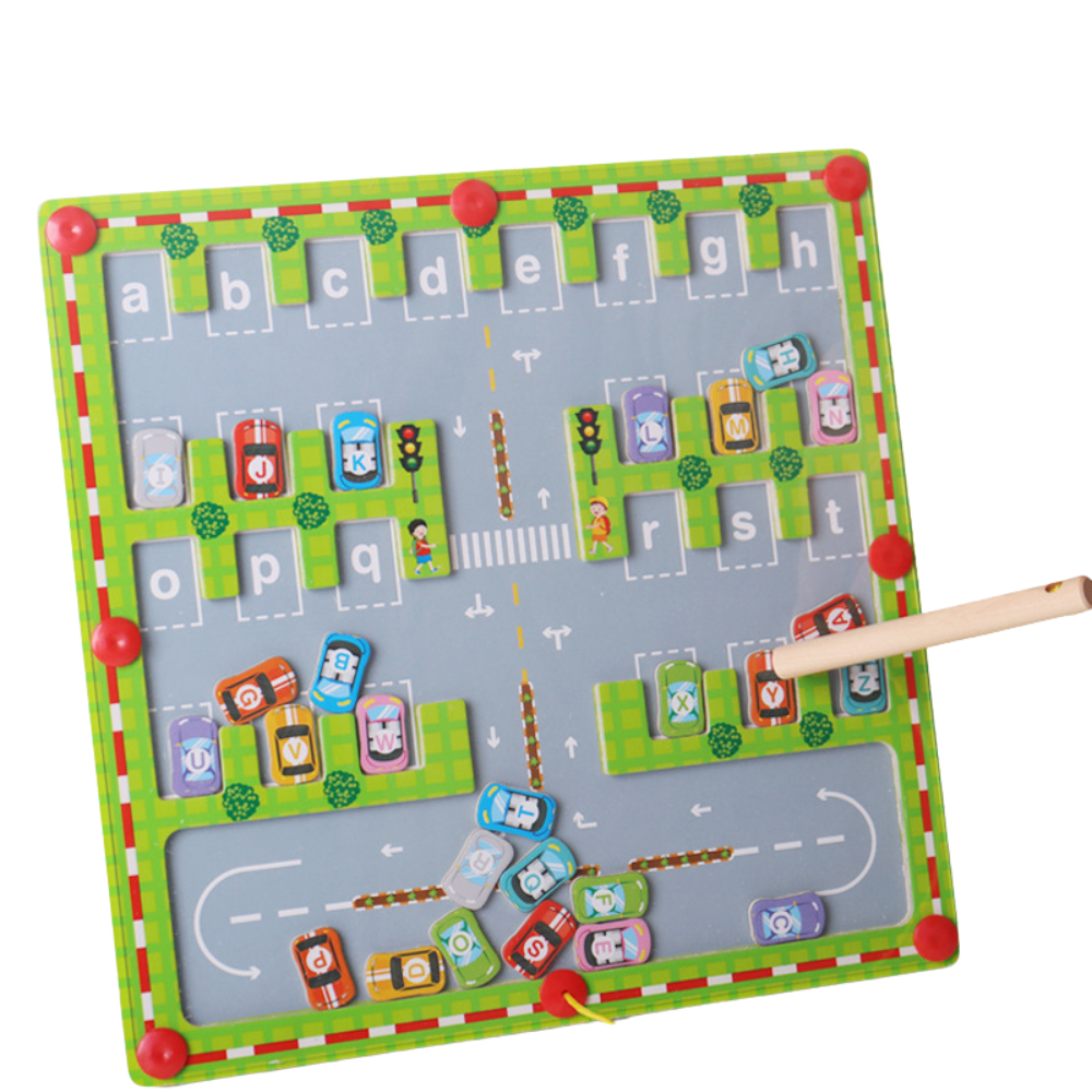 אוטו-אותיות: לוח מגנטי מונטסורי ללימוד אנגלית דרך משחק
