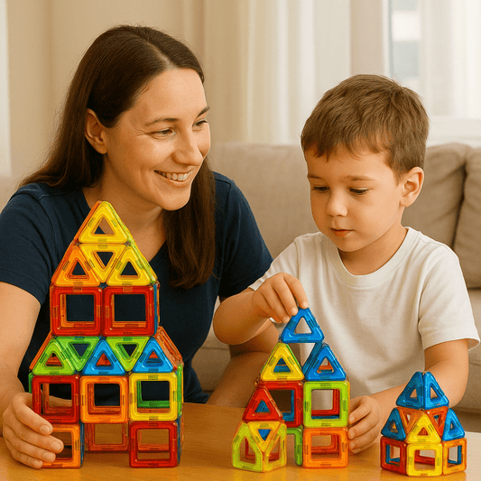 ערכת משחק מגנטים צבעוניים לבנייה ויצירה