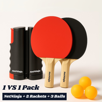 סט מלא - רשת + 2 מטקות ו 3 כדורים