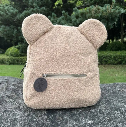 TeddyPop תיק גב רך ואיכותי עם רקמת שם בהתאמה אישית בעיצוב דובון - חאקי - General
